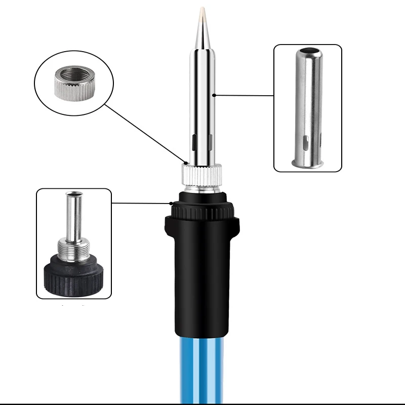 936 900M Soldering Iron Welding Kit Handle Sleeve/Steel Tube/Screw Head Screw for Electronic Enthusiasts Professionals  ﻿