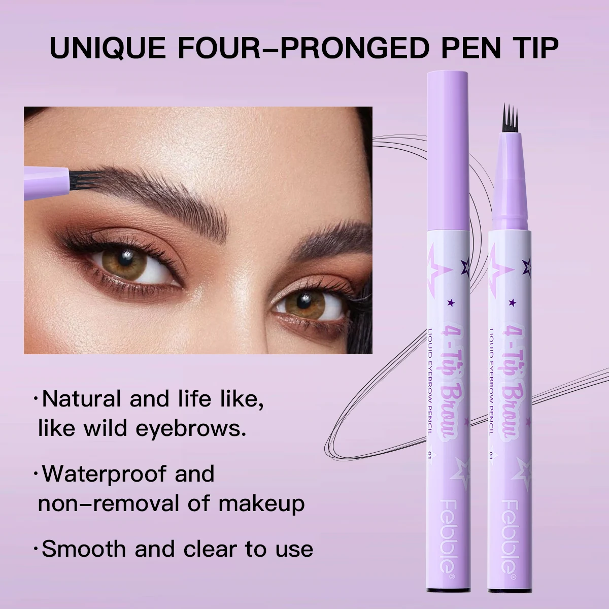 Vierhoekig waterdicht micro-pigment wenkbrauwpotlood - langdurig gebruik