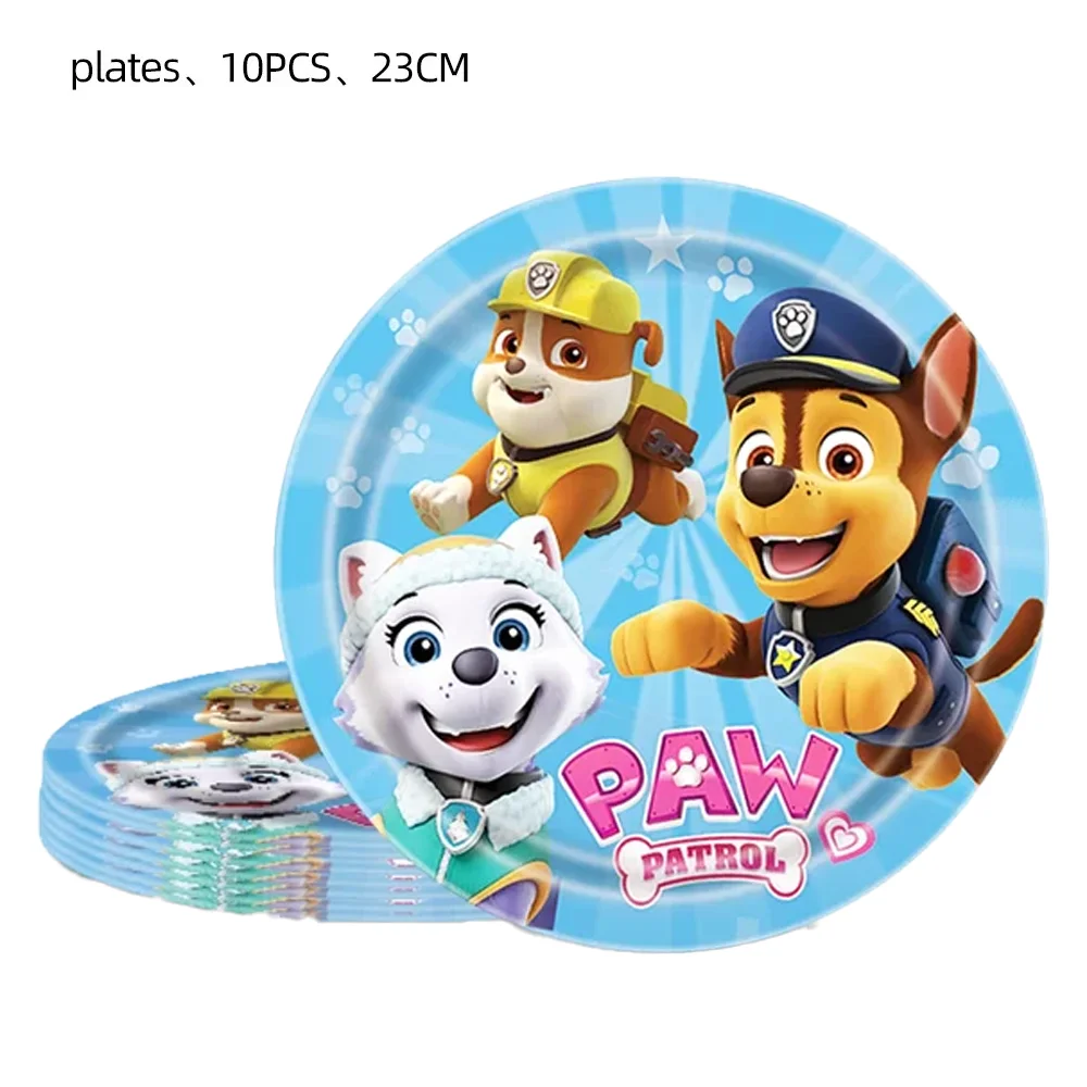 New PAW Patrol Birthday Decoration Skye Disposable Tableware Dog Baby Shower Kid Party Supplies Tablecloth Plate Children Favor