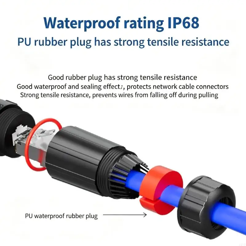  Universal Waterproof Ethernet Coupler Compatibles  Multiple Cable Size