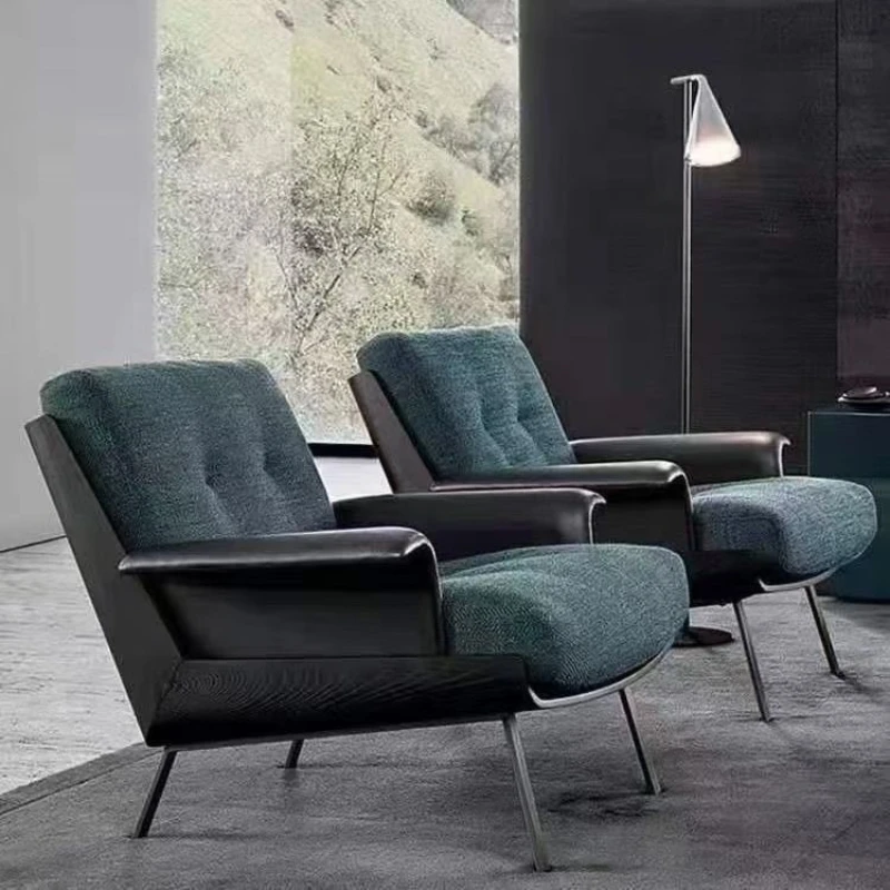 Solid wood single sofa chair Living room small apartment back chair Sales department Reception negotiation chair Balcony