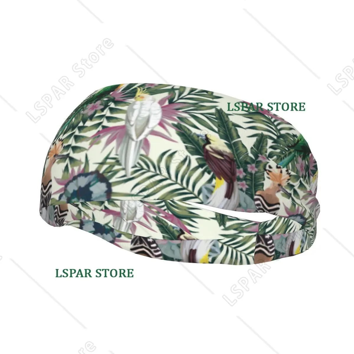 

Headband Tropical Parrot With Exotic Jungle Plants Leaves Headwrap Hairband for Tennis Gym Fitness Headwear Hair Accessories