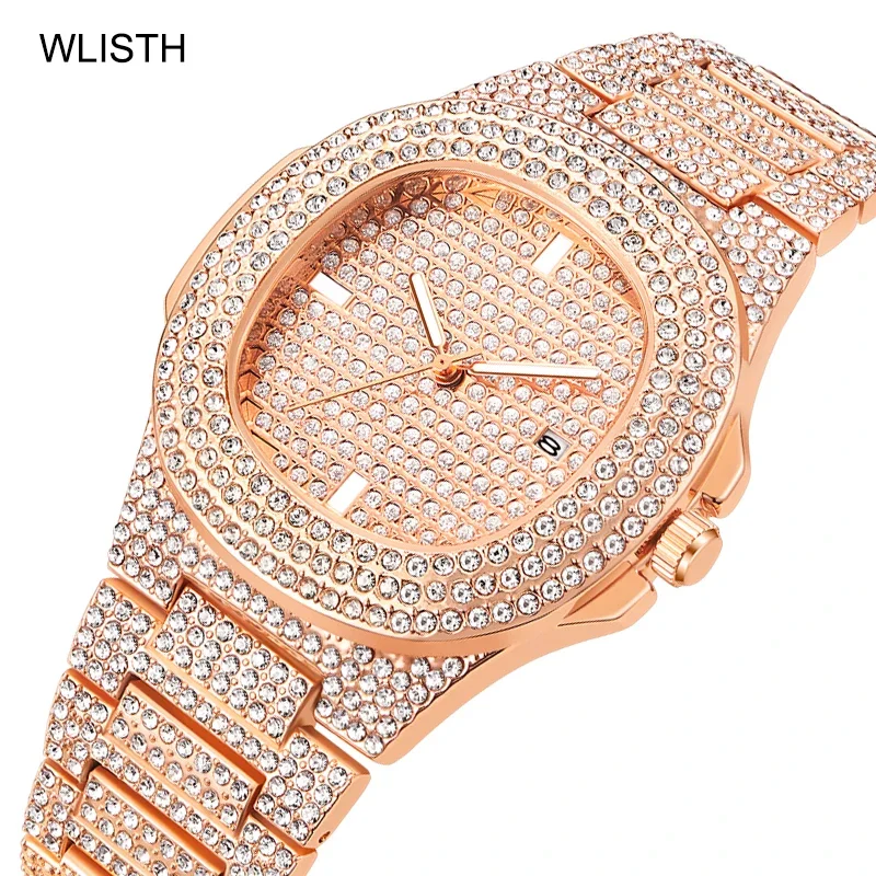 Fashion Men Women Watches Diamond Watches Gold Watch Luxury Quartz Casual Dress Business Wrsitwatches Gift Clock Men Watch Montr