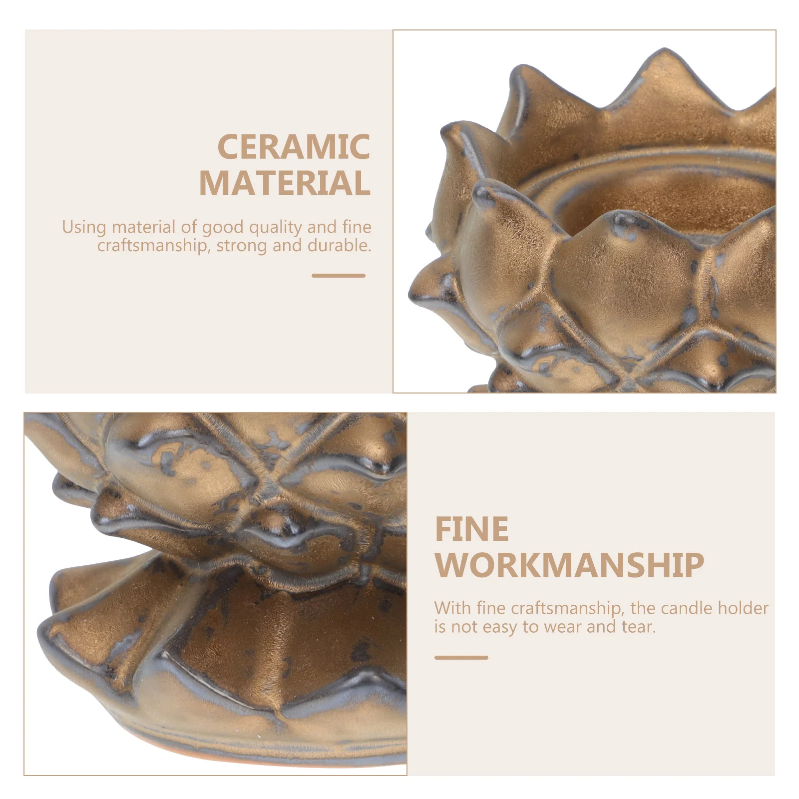 

1Pcs Creative Lotus-Shaped Holder Fine Craftsmanship Decorative Candlestick for Ancestral Worship and Home Atmosphere