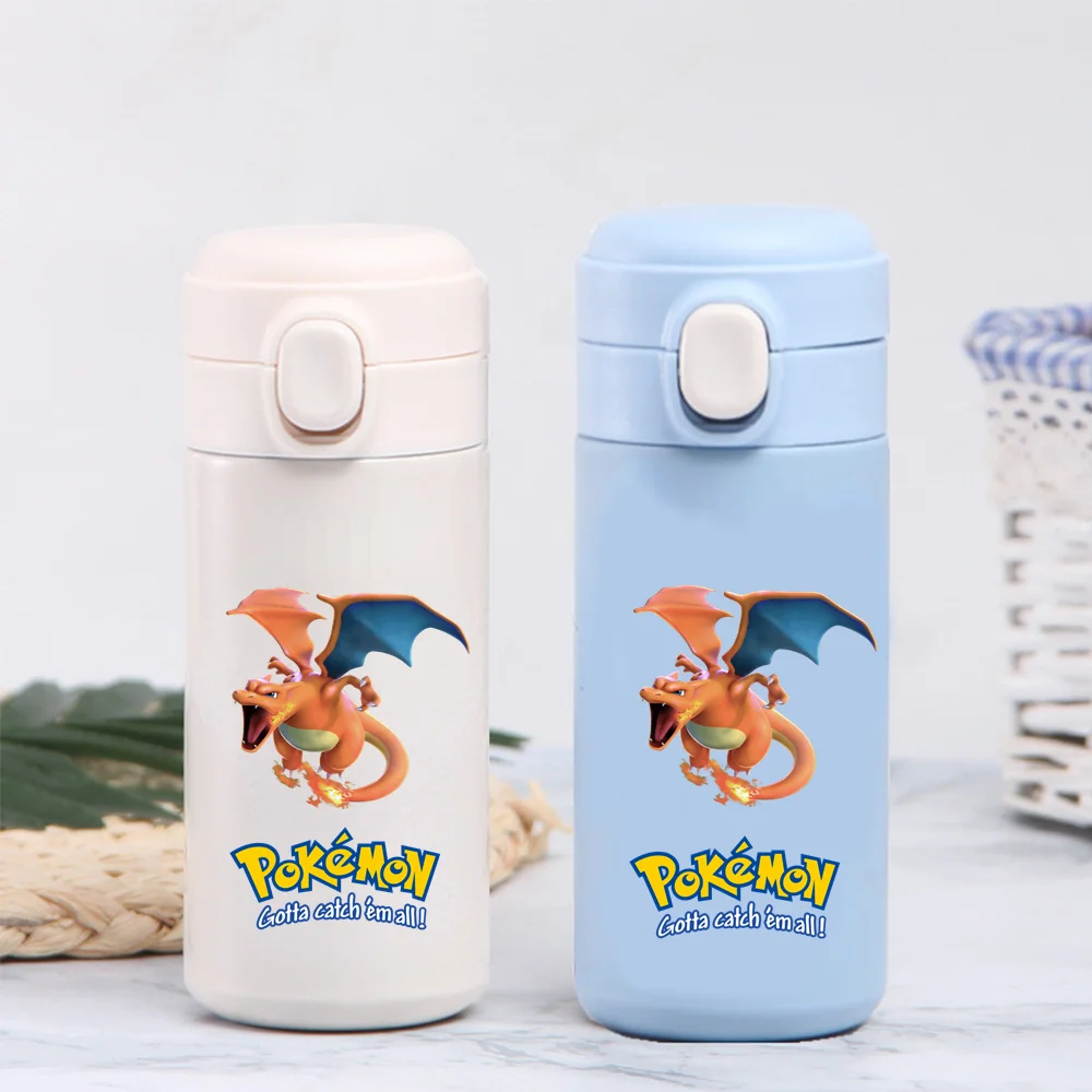 320/420ML Pokemon Pikachu Charizard Stainless Steel Water Cup Vacuum Thermos Cup Travel Portable Insulated Bottle Keep Warm Cold