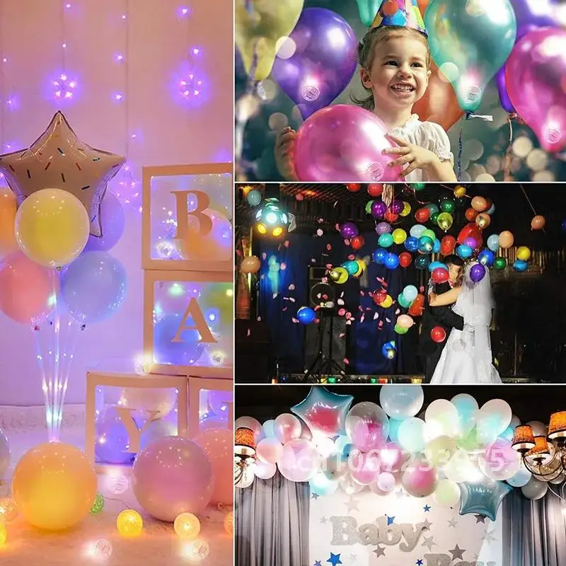 50Pcs Tumbler Small Round Ball Light Balloon LED Flash Luminous Lamps Lantern Light for Wedding Party Birthday Decoration