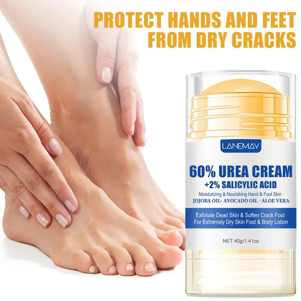 Crema 60% de Urea para el cuidado de las manos de los pies, crema para el cuidado del talón, hidratante profunda y nutritiva para la piel seca y áspera, B5J1