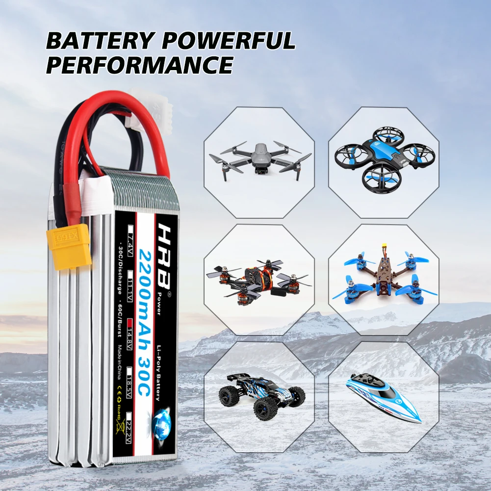 2 قطعة HRB 2S 3S 4s يبو بطارية 1300mah 1500mah 1800mah 2200mah 3000mah يبو 11.1v XT60 T التوصيل ل RC سيارة شاحنة Fpv الطائرة بدون طيار قارب