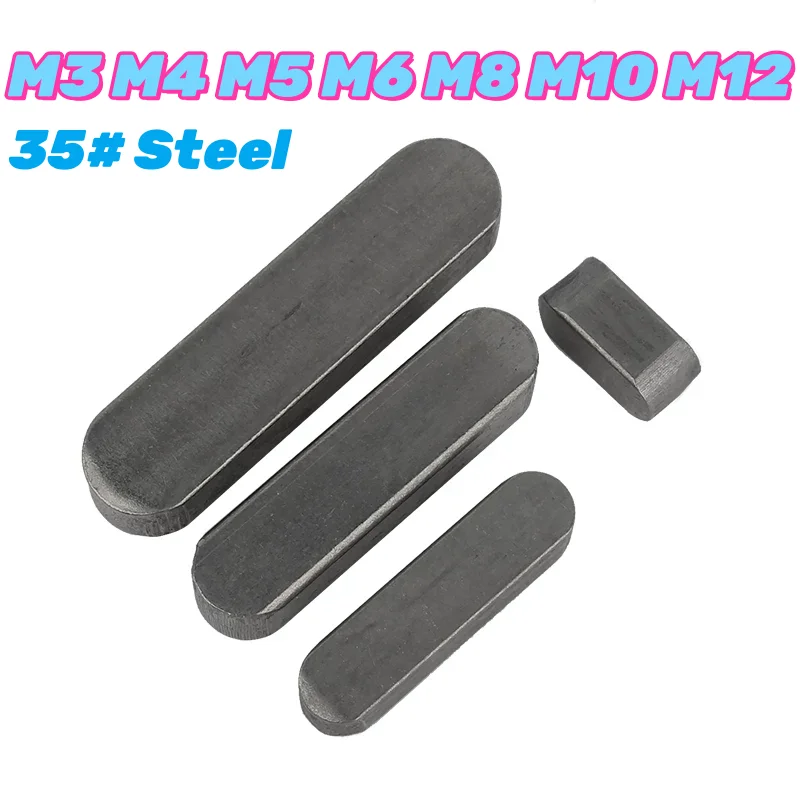 M3 M4 M5 M6 M8 M10 M12 35# Steel Round Ended Feather Key Drive Shaft Parallel Keys GB1096