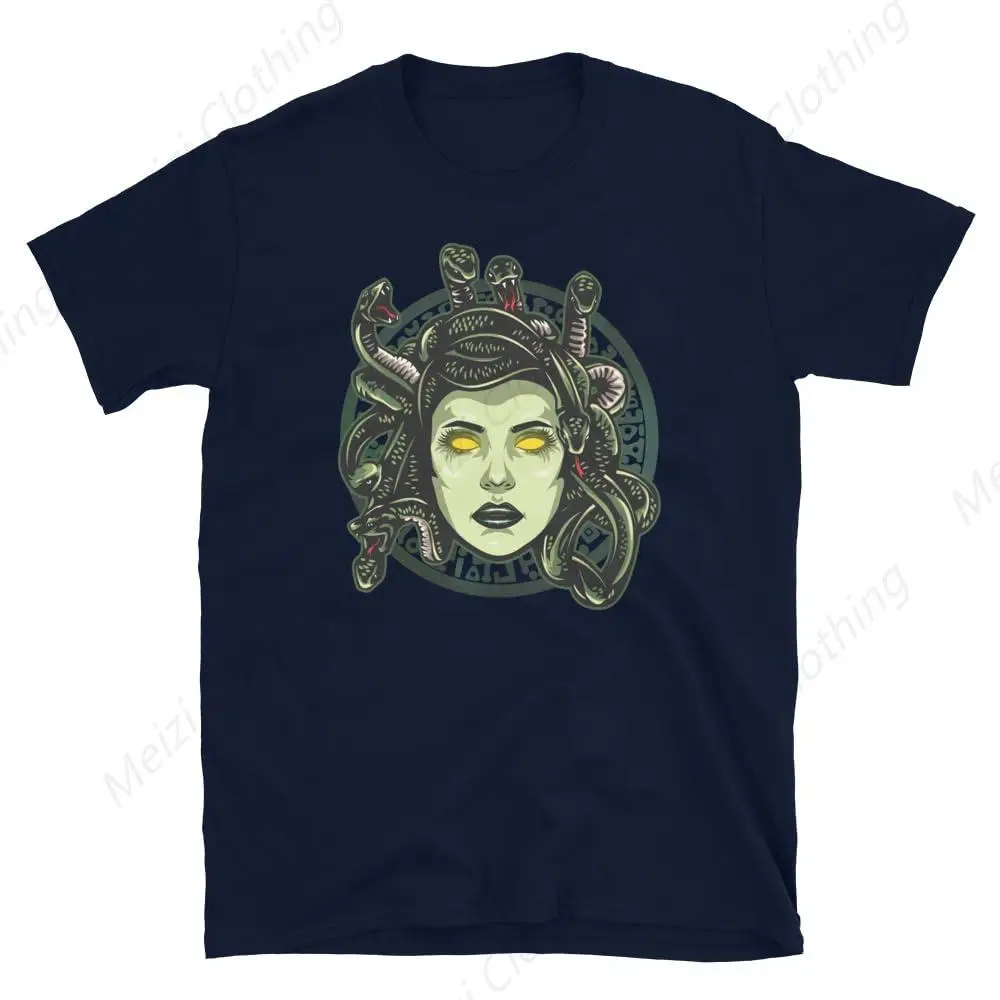 Medusa Greek Mythology T-Shirt Greek God History Shirt Ancient Greek Religious God Shirt Pure Cotton Clothing