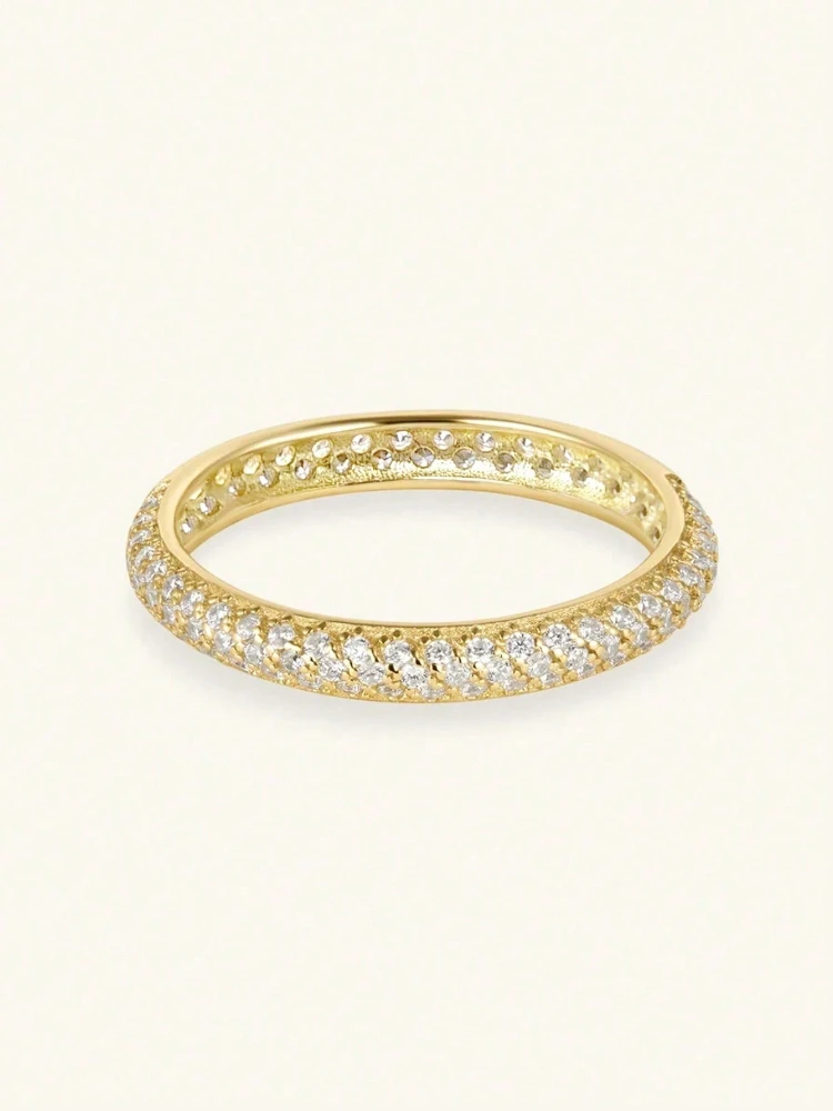 Women's 925 Sterling Silver Zircon Stackable Ring, Everyday Elegance