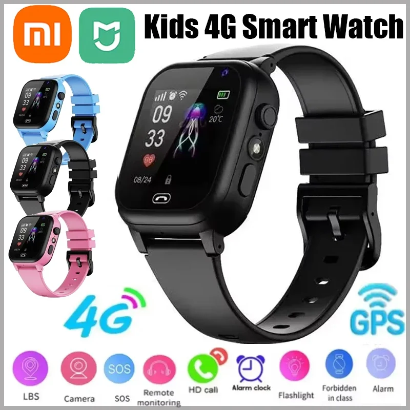 Xiaomi MIJIA Kids 4G Smart Watch Sim Card Call SOS GPS Location Child SmartWatch Camera Waterproof Watch For Boys Girls Present