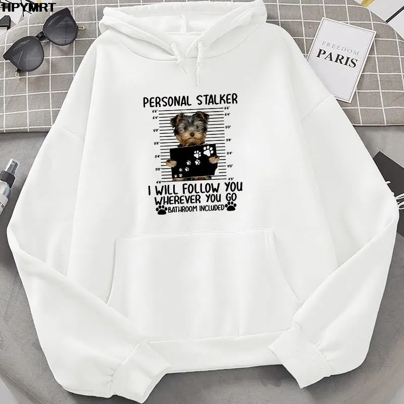 Street Fashion Women pocket Hooded Tops Cartoon dog funny Graphic Print hipster hoodie Autumn and Winter loose Casual clothing