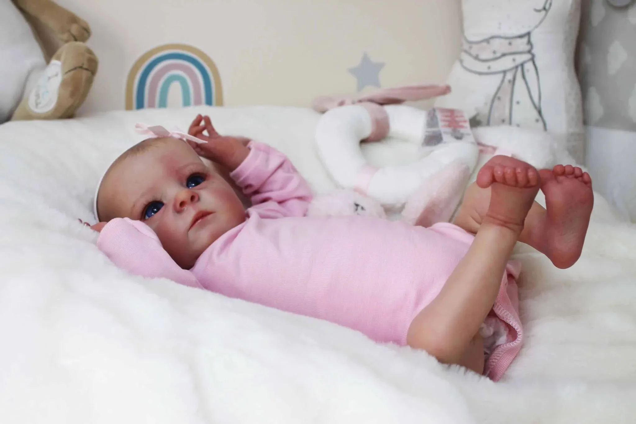 35CM Tink Premie Soft touch Cloth Body NewBorn Baby Reborn Doll Lifelike Multiple Layers Painting 3D Skin With Visible Veins