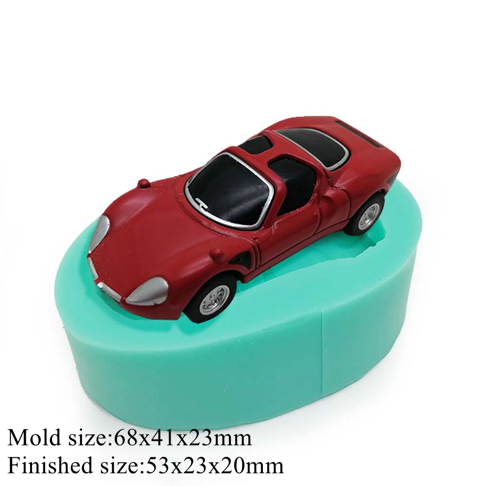 Car Shape Silicone Mold Cake Decorating Tools Sports Racing Cars Chocolate Cupcake Fondant Molds Polymer Clay Baking Mould M659