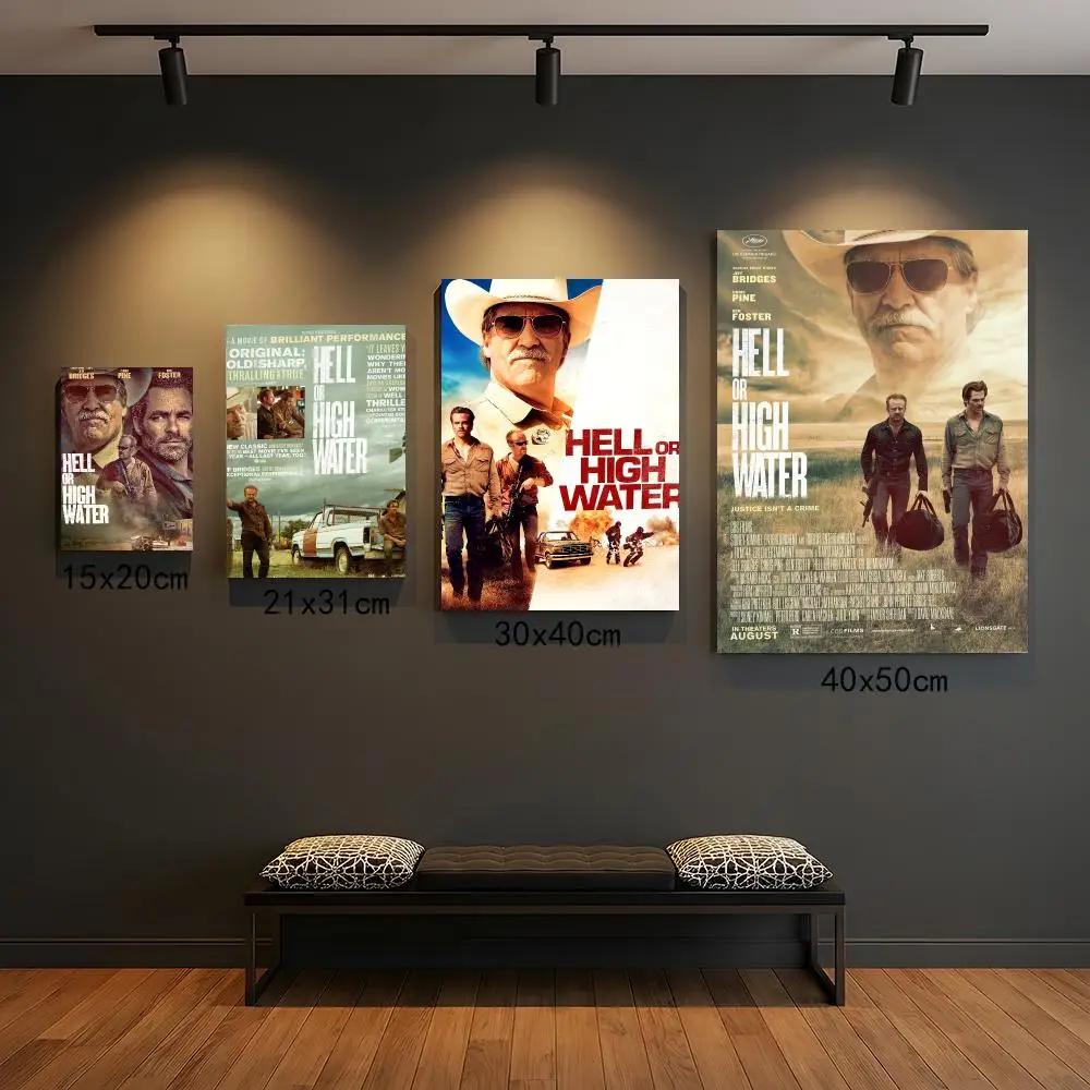 classic movie H-Hell or High Water-R Painting Calligraphy Boho Botanical Decor for Living Room  Elegant Home Style
