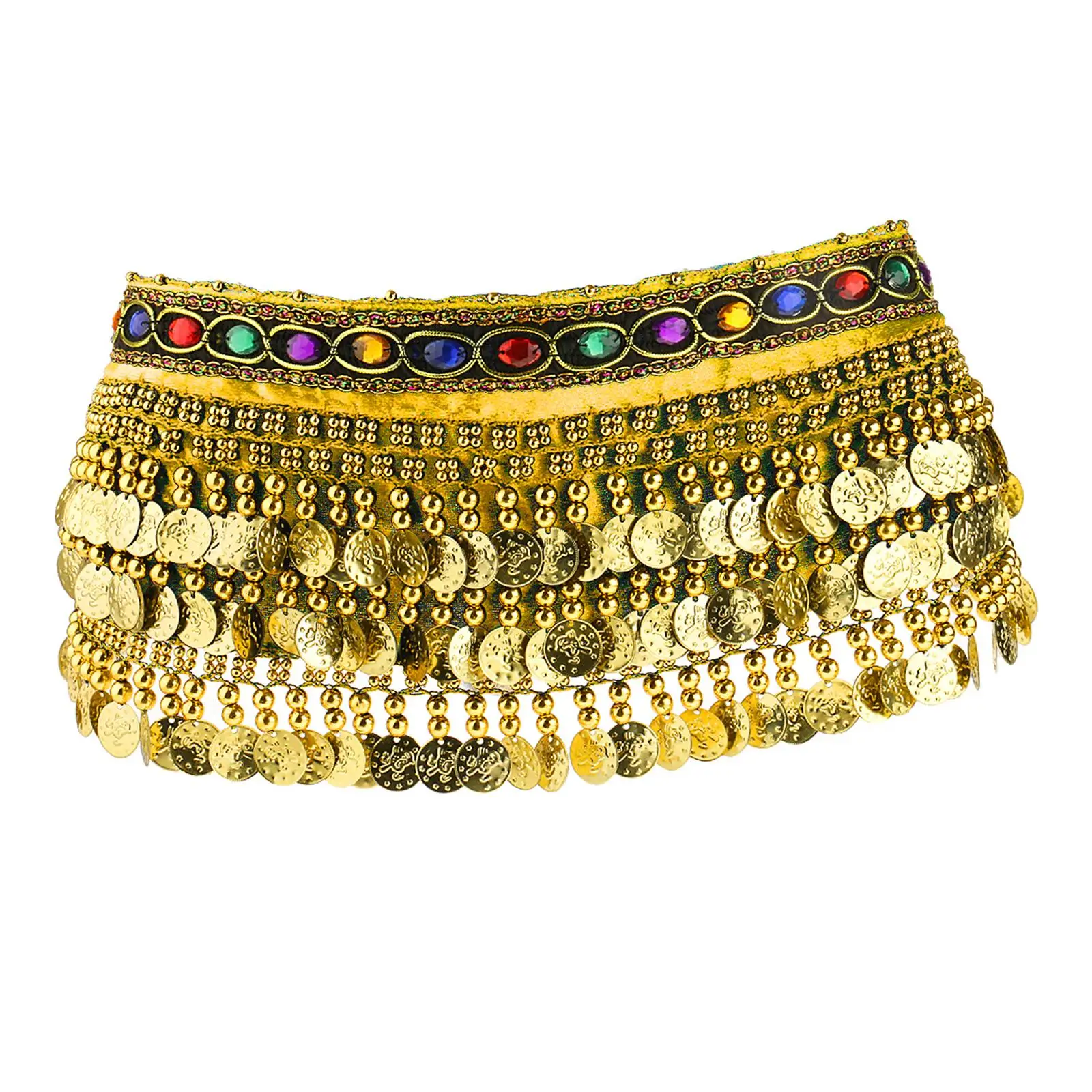 Belly Dance Hip Scarf Wrap Sequin Tassel Skirt for Dancer Nightclub Festival