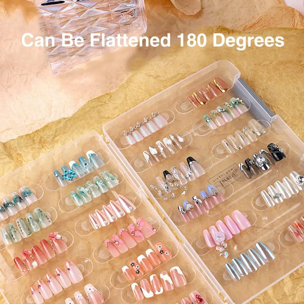 Nail Display Box  Convenient Visible Not Easy to Break  Press on Nail Storage Box for Manicure Store