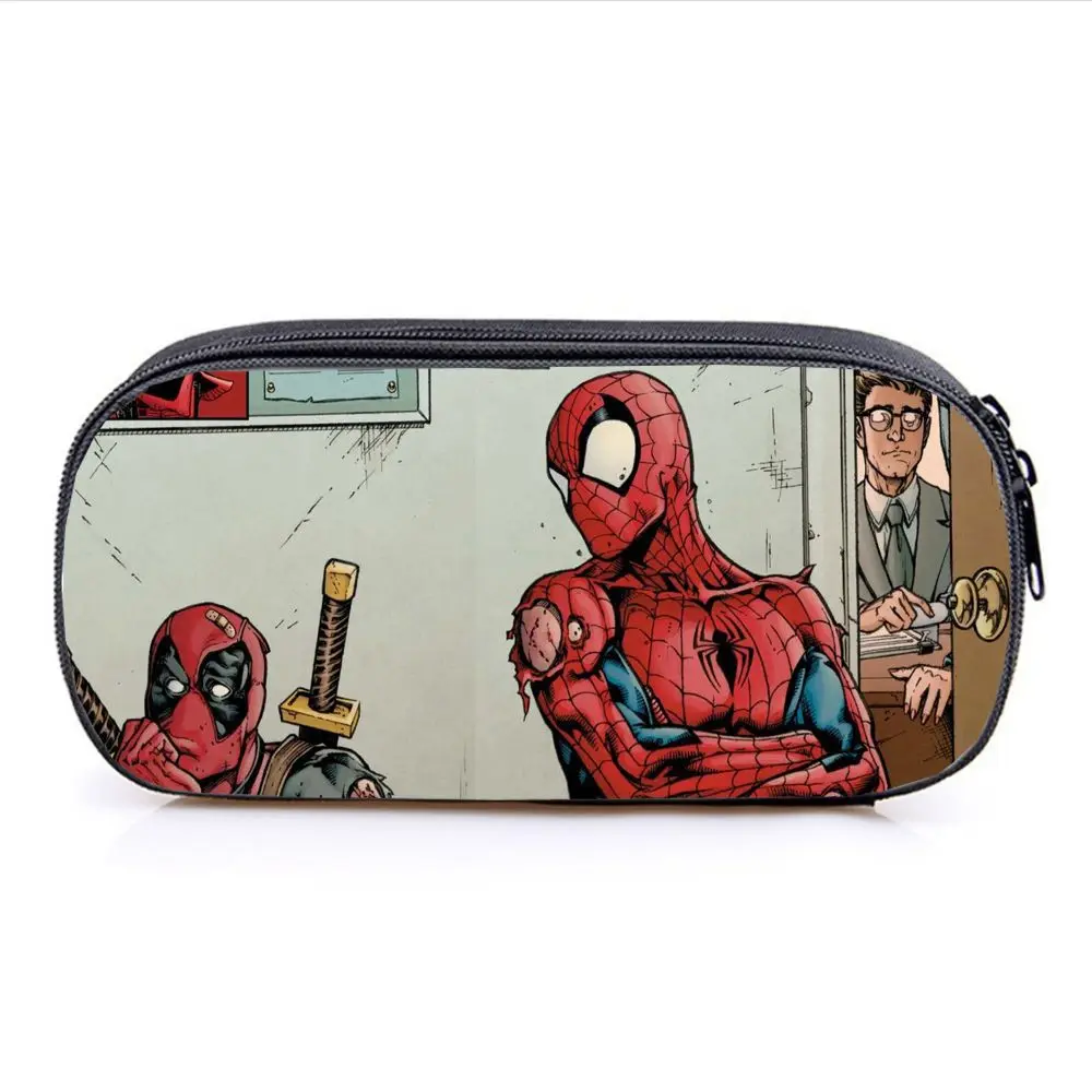 

Dead-pools Pencil Case Comic Figure Peripherals Double Pen Cases Cool Student Storage Bag Stationery Back-to-school Season Gifts