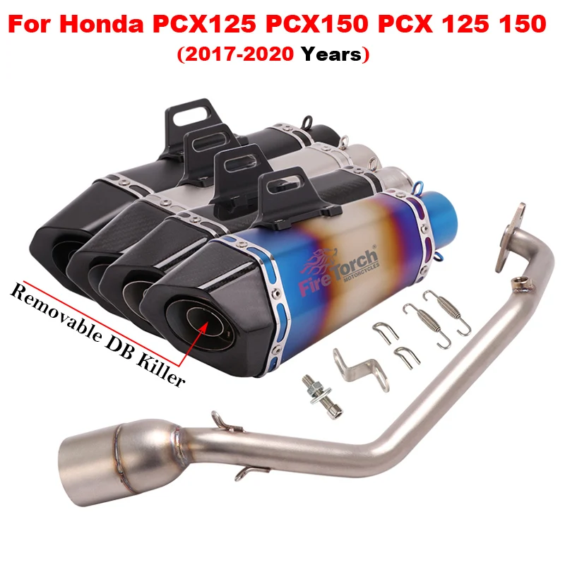 For Honda PCX125 PCX150 PCX 125 150 2021 2022 Motocross System Exhaust Motorcycle Escape Front Link Pipe Muffler Moto DB Killer