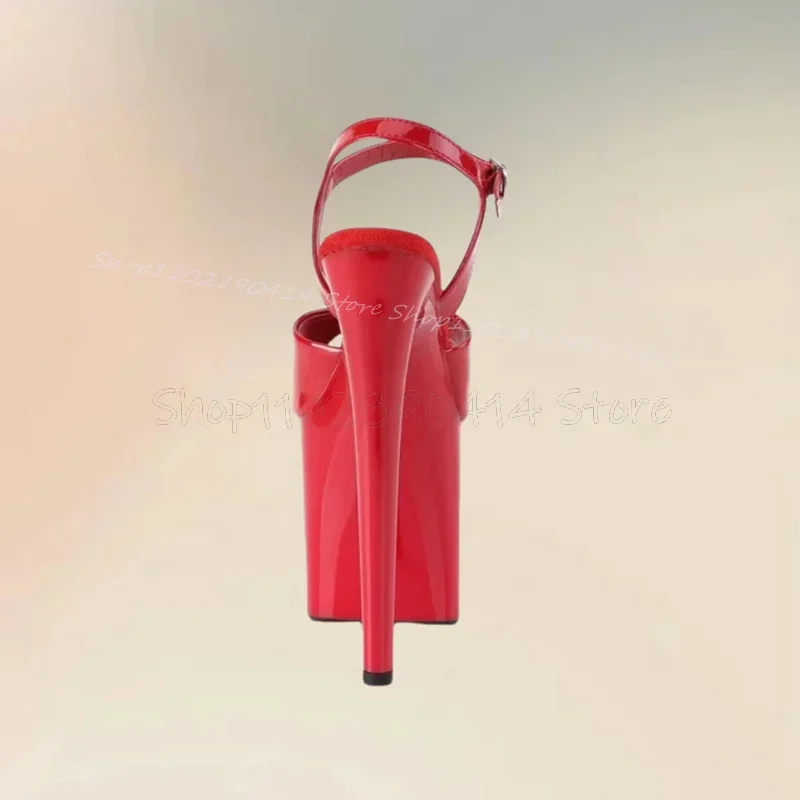 

Red Super High Platform Peep Toe Sandals Ankle Buckle Strap Women Shoes Stilettos High Heels Sexy Party 2025 Zapatos Para Mujere