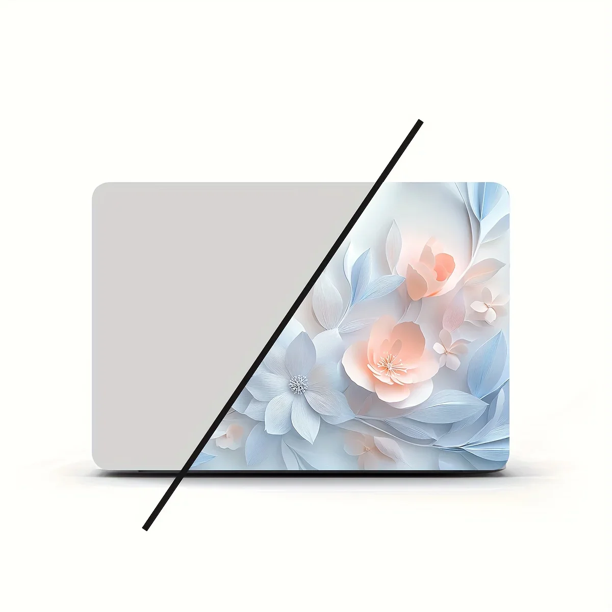 Paquete de 2 pegatinas para portátiles con estampado floral, vinilo impermeable y resistente a los arañazos para cuadernos, tabletas, iPads, decoración protectora