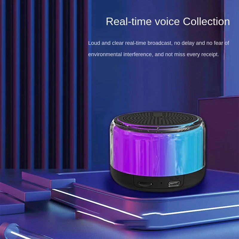 Altoparlante Bluetooth Mini altoparlante Bluetooth portatile a luce colorata Supporto per trasmissione vocale Altoparlante con effetto sonoro surround