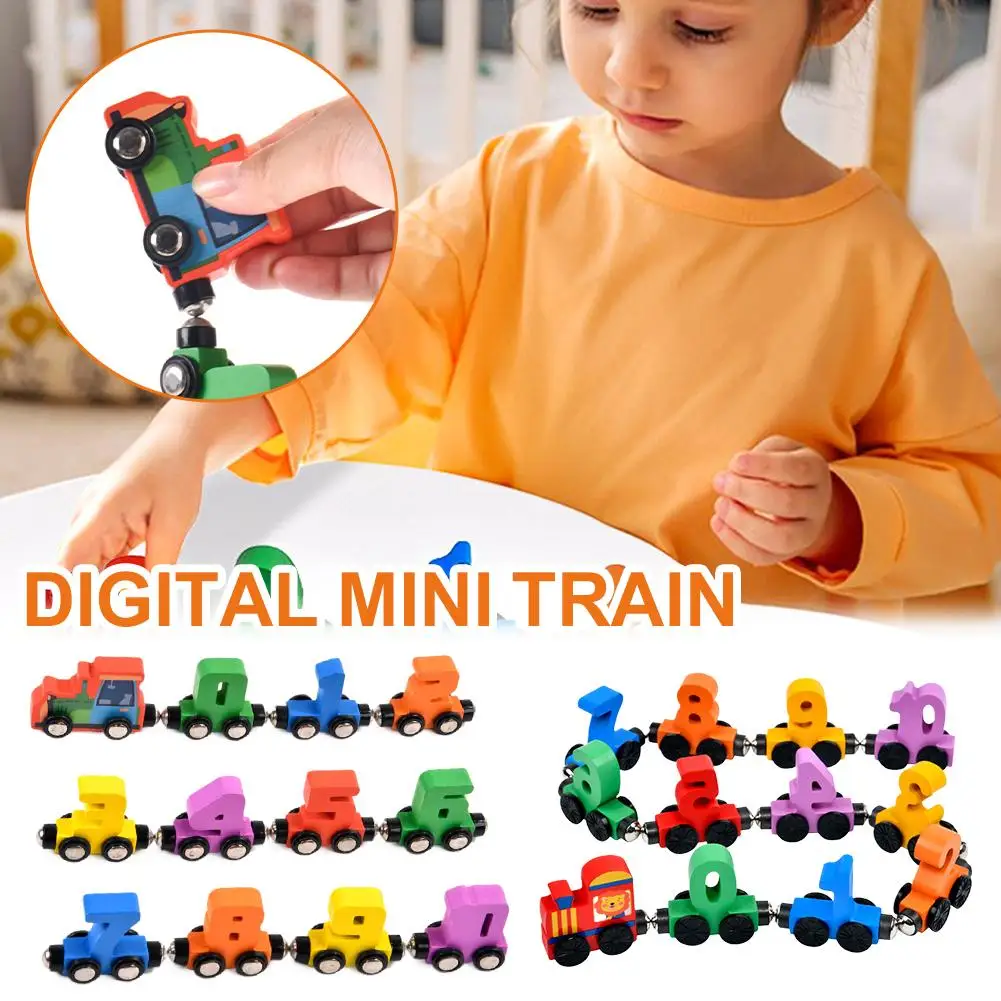 

Upgraded Magnetic Wooden Train Numbers Educational Toy for 1-3 Years Old Children Hand Eye Coordination Intelligence Developmen