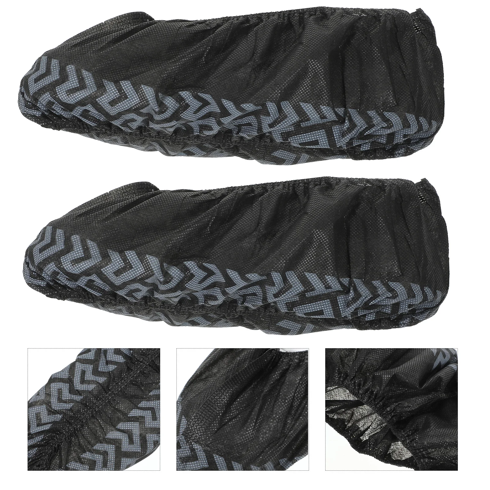 

100 Pcs Thickened Black Shoe Cover Decorative Covers to Weave Bulk Non-woven Fabric Feet Protectors Shoes for