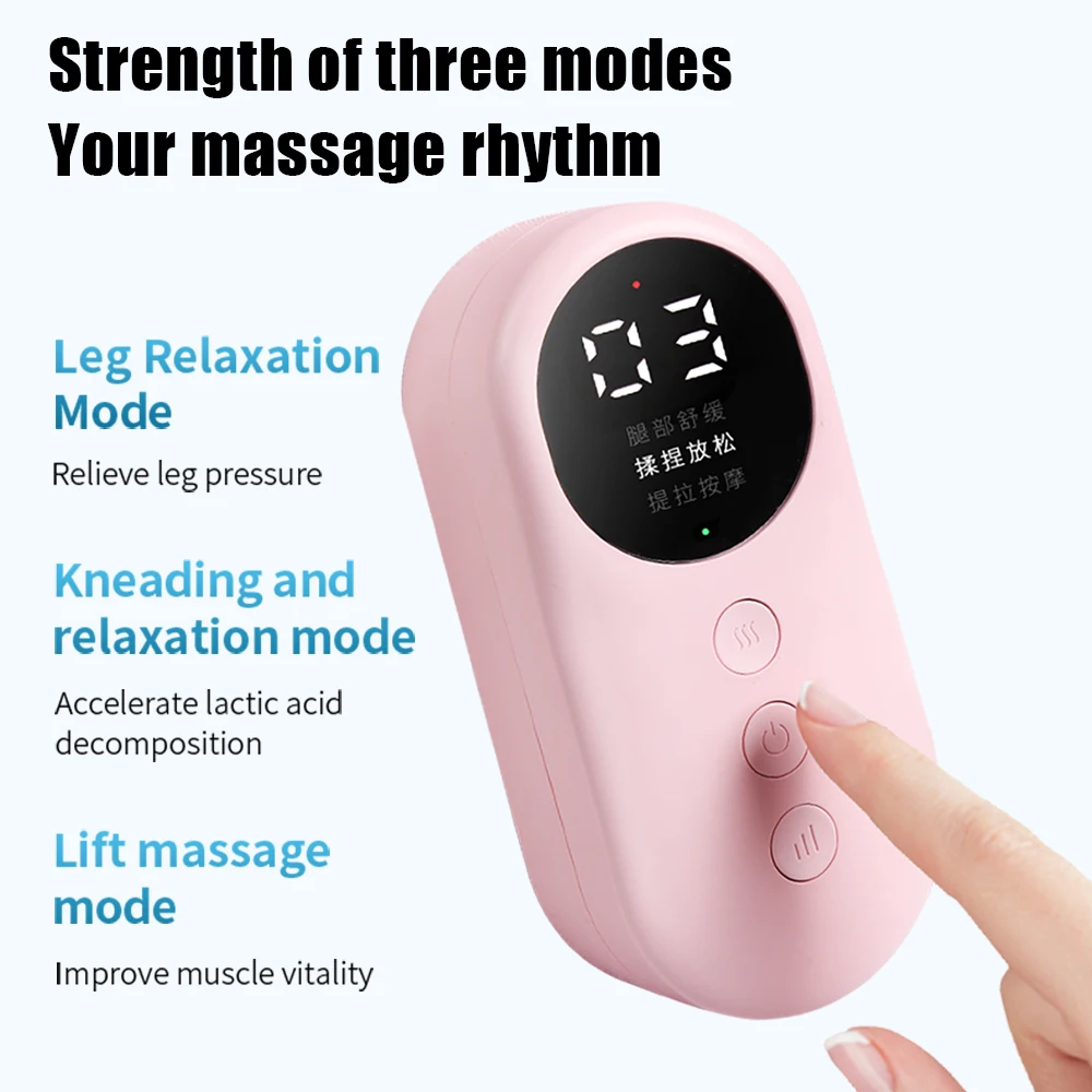 Electric Heated Calf Massager 3 Mode Leg Massager Vibrator Wireless Calf Massage Machine Hot Compress Promote Blood Circulation