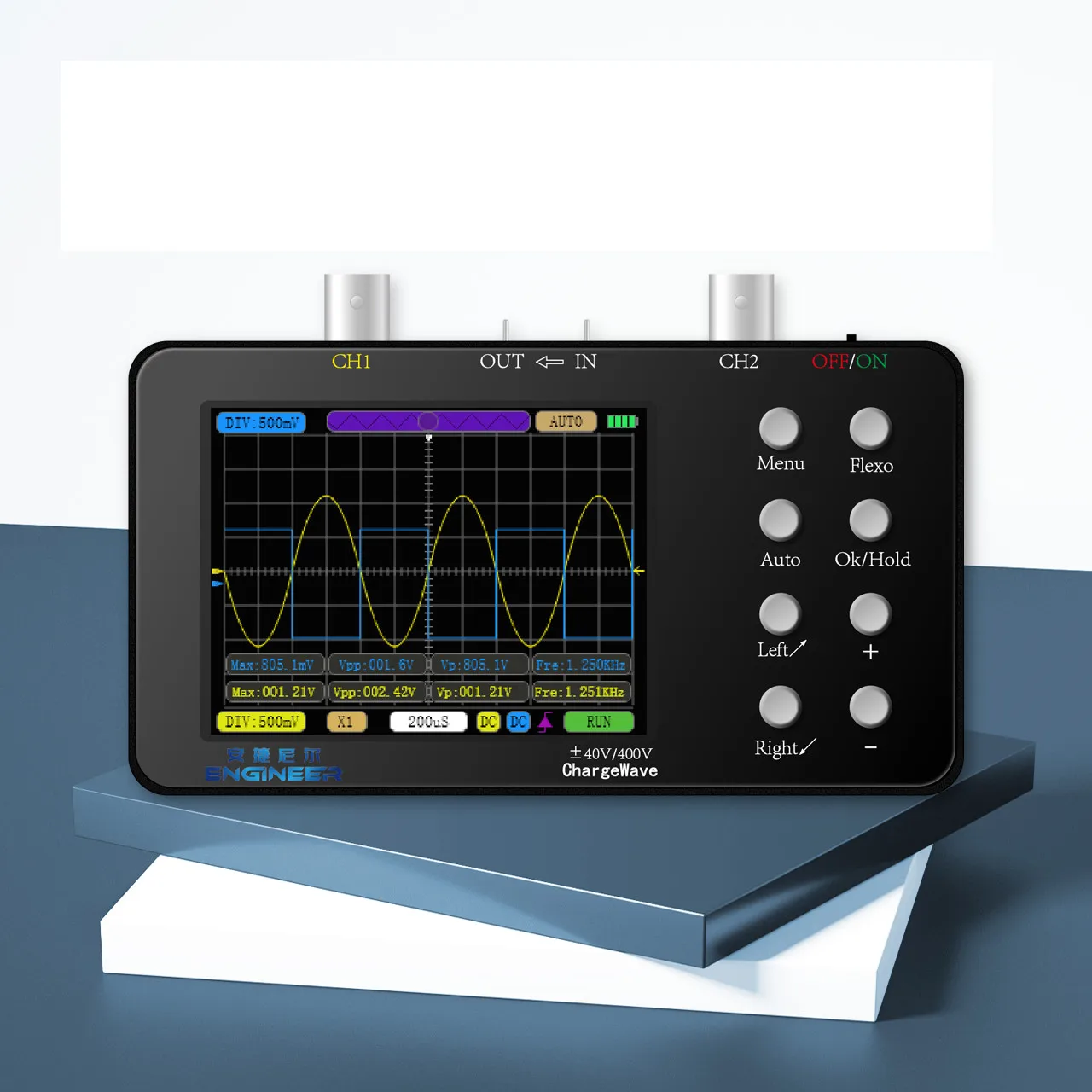 High performance dual channel handheld small portable digital oscilloscope 50M sampling rate current oscilloscope maintenance