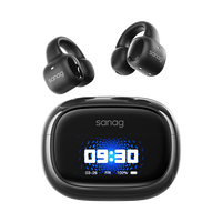 Sanag S3 Pro AI Smart Screen Bluetooth Earphone 360 ° Stereo Sound OWS Headphones Open Ear TWS Earbuds Earclip Wireless Headset
