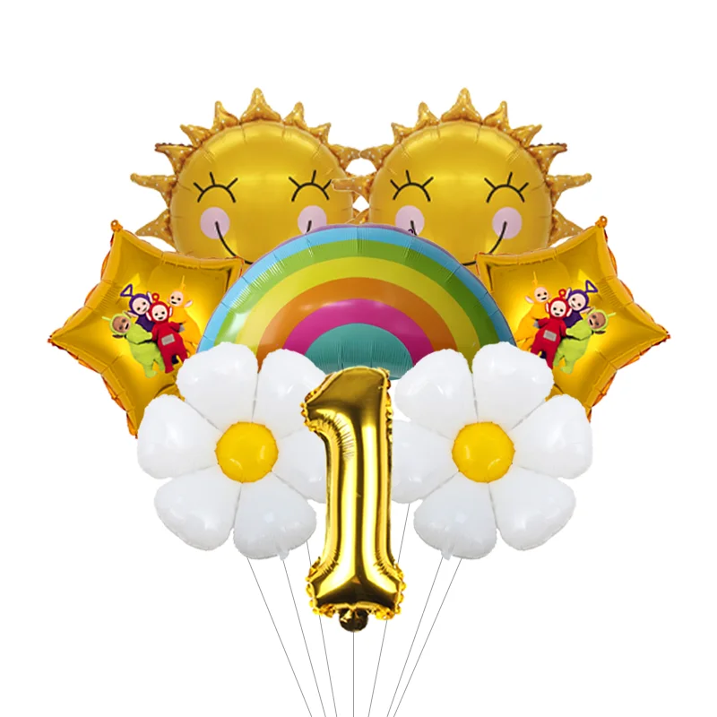 Teletubbies Garden Birthday Balloon Set Cartoon Foil Latex Balloons Kids Outdoor Party Scene Decor Kit - view 2