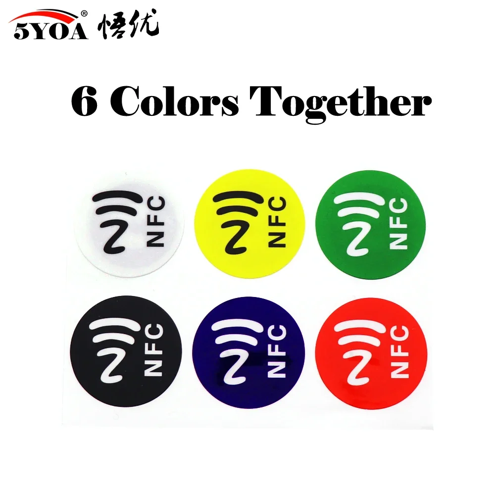 5YOA 6pcs NFC Ntag213 Ntag215 Ntag216 TAG Sticker 213 13.56MHz Universal Label RFID Token Patrol Ultralight