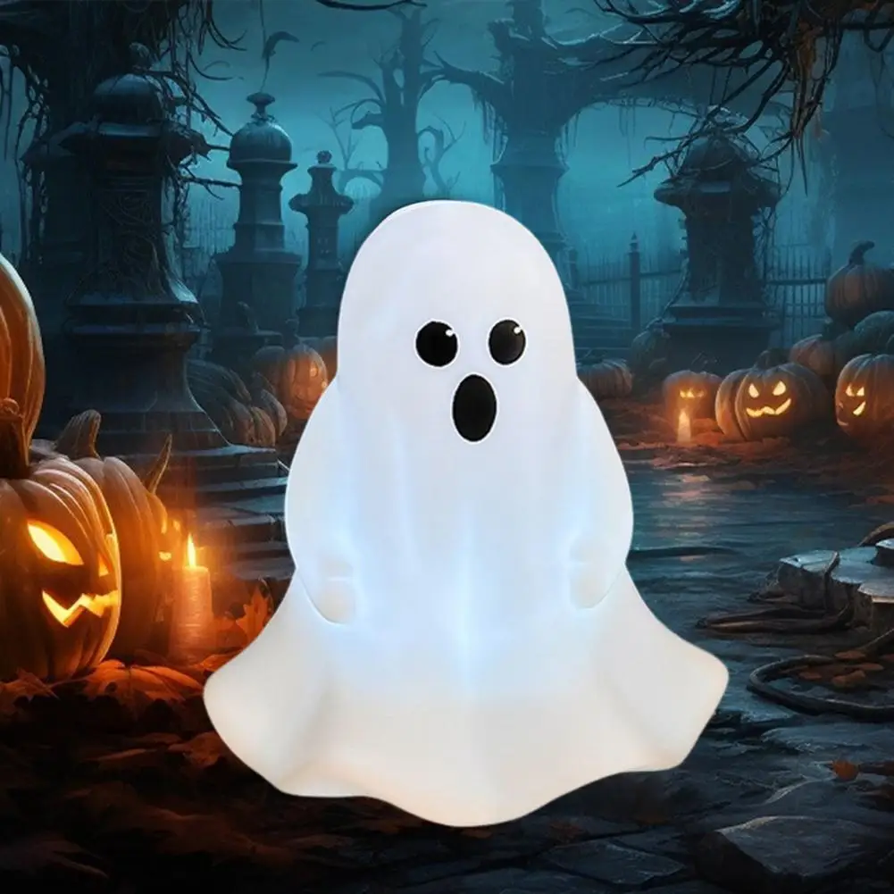 

Whimsical Ghost Ornament Spooky Ghost Statue Led Night Lamp for Halloween Decor Soft Glow Flicker-free Energy-saving