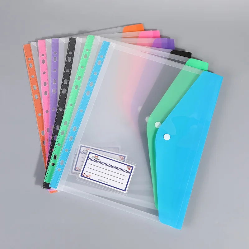 

12pcs A4 binder pocket plastic envelopes, binder folders, 11 hole expand binder folders, suitable for office, school and home