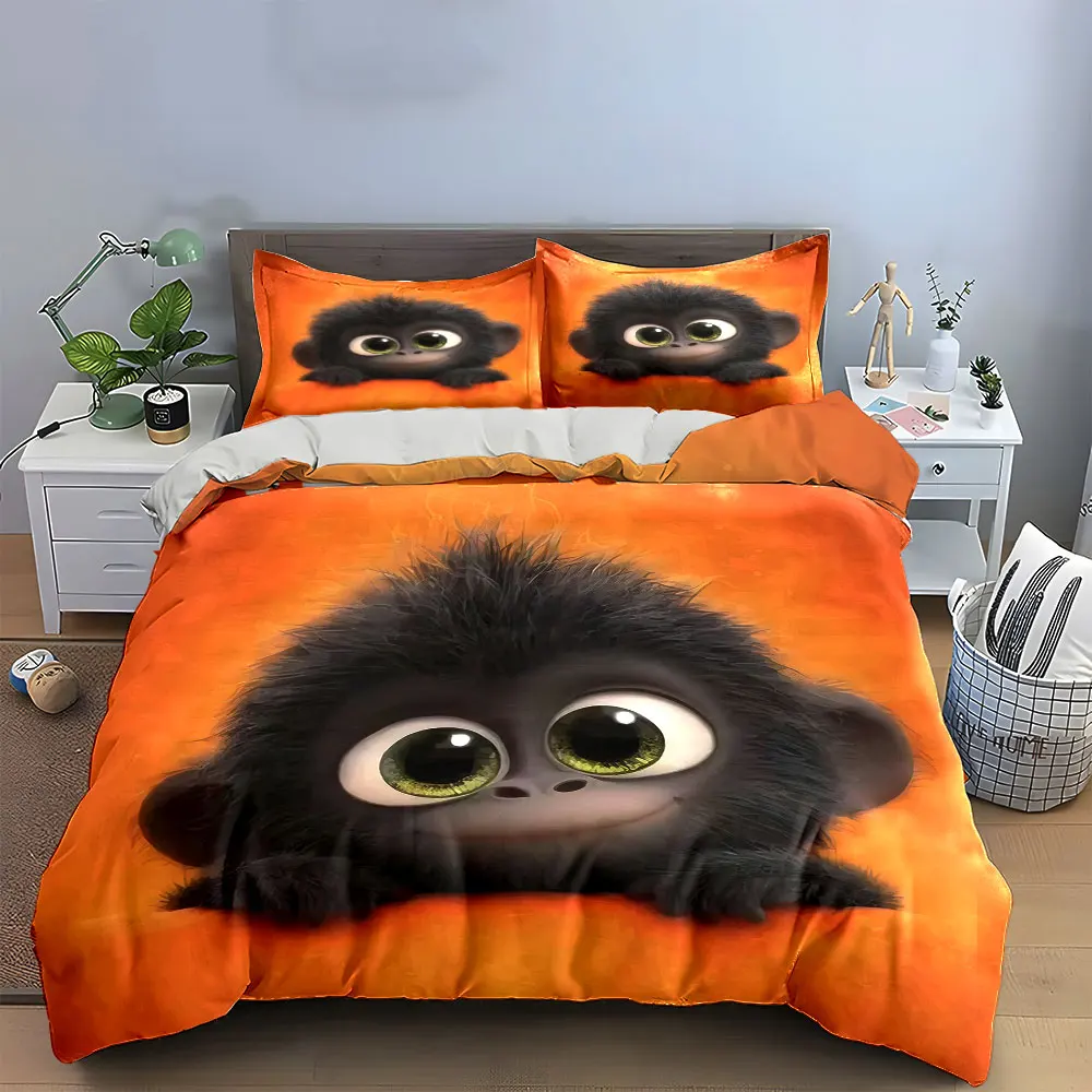 

"Cartoon Art Decor Set" Bedding Set with 1 Duvet Cover 2 Pillowcases Single Double King Queen, Gift