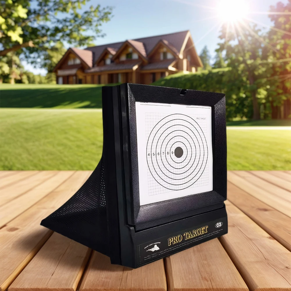 Airsoft Targets with 10pcs Paper Target Portable Gun Targets Gun Trap Target Pellet Trap for Backyard Shooting Practice