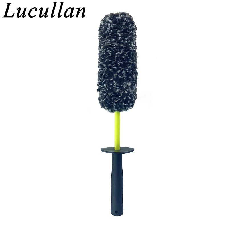 Lucullan Red Wheel and Rim Brush   Microfiber Safe For Exhaust, Tires, Rims, Engine Bays