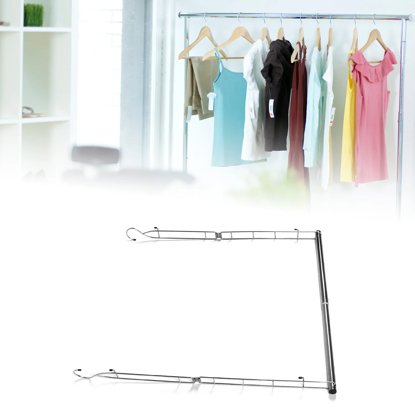 Adjustable Stainless Steel Hanging Closet Rod Multipurpose Closet Extender Hanging Rod For Balcony Towels Bathroom