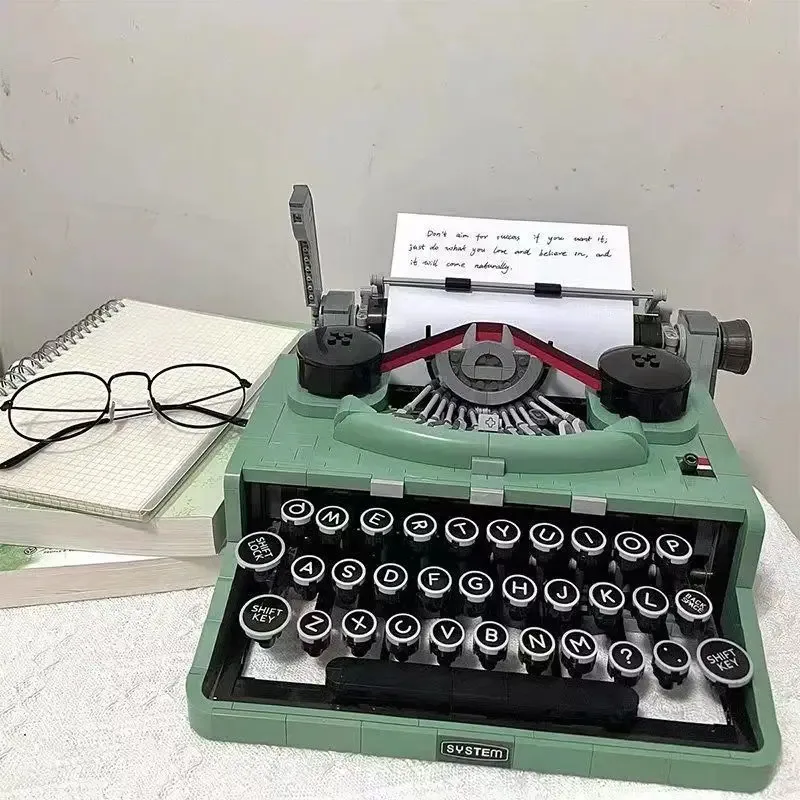 مجموعة مكعبات بناء 21327 الآلة الكاتبة الإبداعية، مناسبة لألعاب نموذج العرض الرجعية للبالغين، هدية عيد الميلاد للأطفال