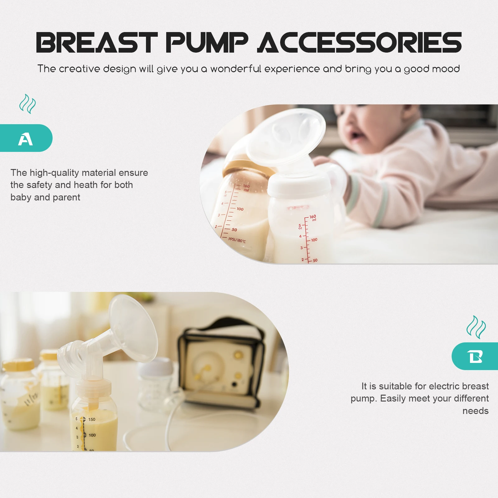 

1pc Electric Breast Pump Accessories Durable PP Material Polished Surface Safe Skin-Friendly Linker Wearable for Electrical