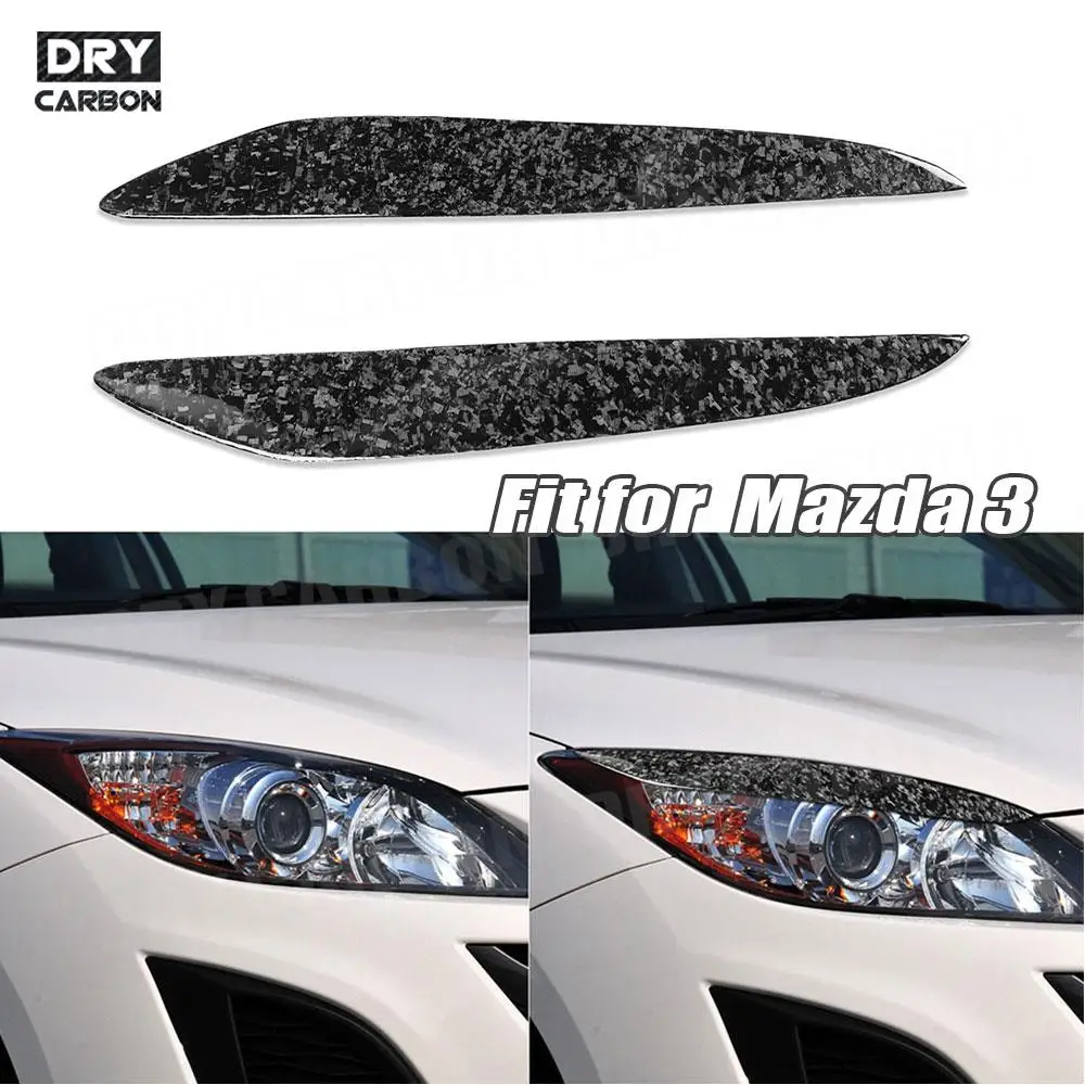 Forged Carbon Fiber Front Eyebrows Trims Front Eyelids Trims Stickers Cover for Mazda RX8 Coupe 2004-2008 for Mazda 3 2010-2013