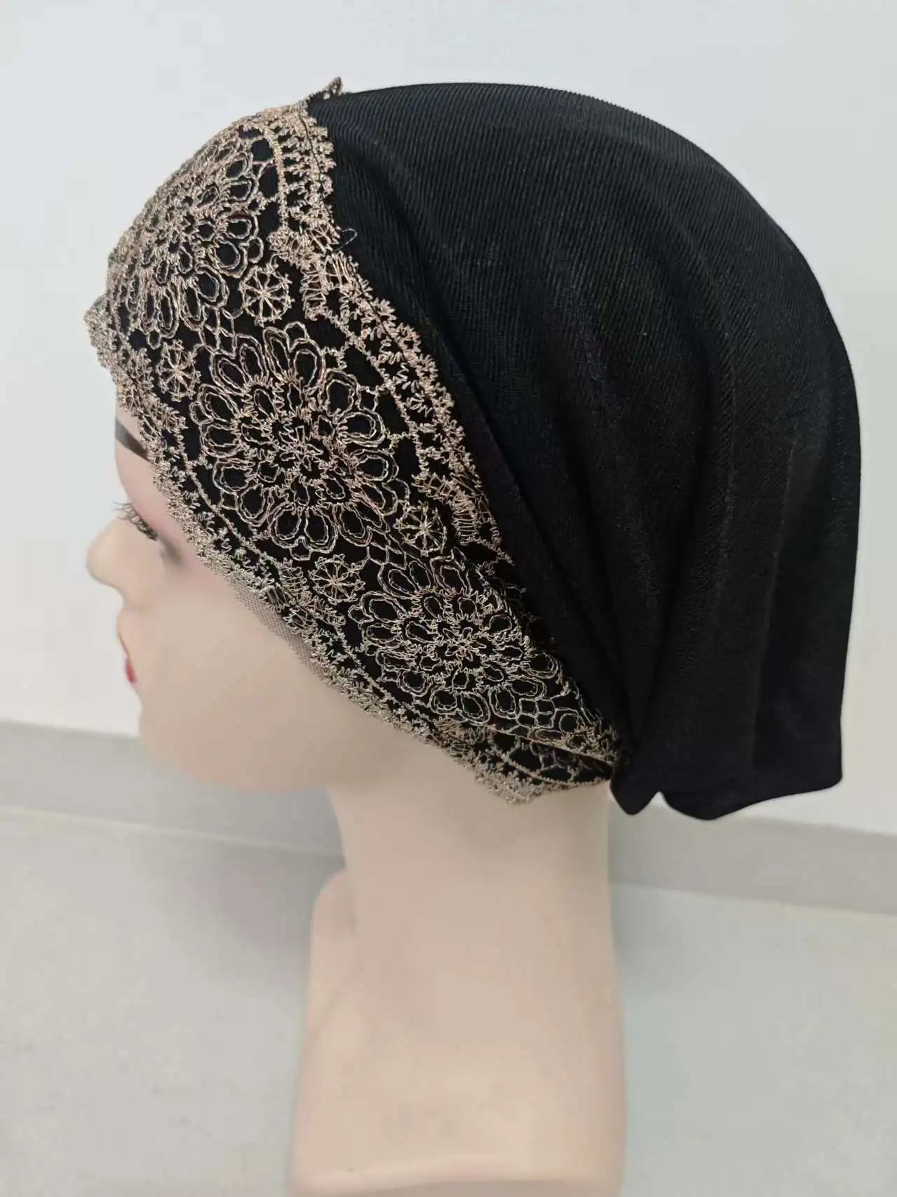 الجملة 3 قطعة القبعات الحجاب النسائية أفريقيا مسلم ملابس العمل عيد الصلاة قبعة أسود وردي قبعات مرنة قبعة دبي قبعة الأفريقية