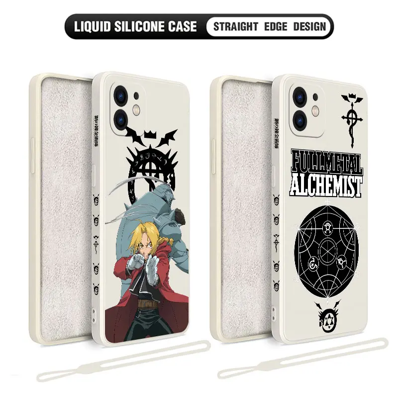 Fullmetal Alchemist Phone Case For iPhone 15 14 13 12 11 Pro Max Mini X XR XSMAX SE 8 7 6S Plus Soft Liquid Silicone Cover