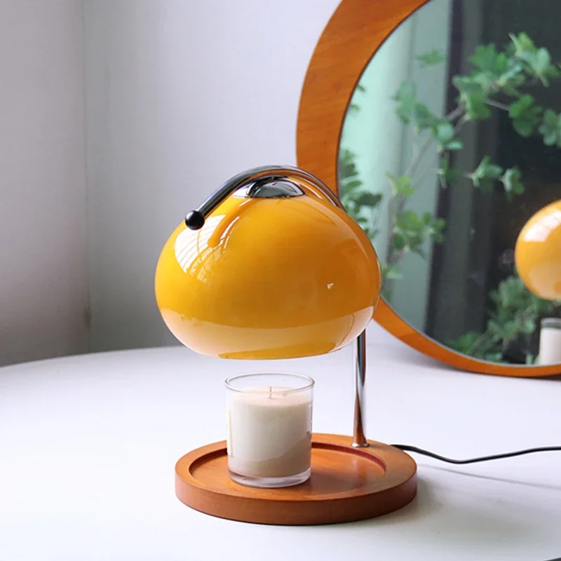 Aroma Candle Melting LampAromatherapy Glass Candle Table Lamp Bedroom Bedside Atmosphere Melting Wax Lamp Study Office Home Deco
