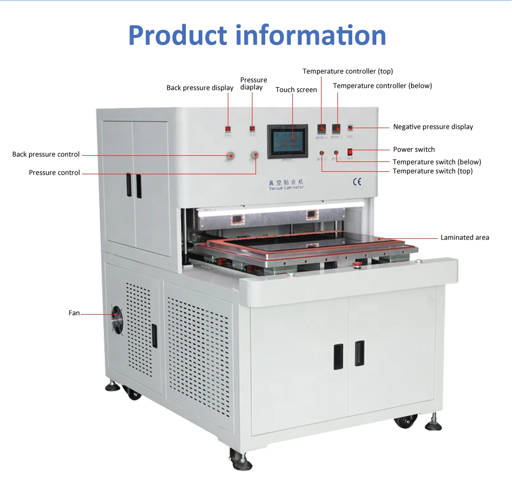 Large size 32/40/55/60/65 inch TV Led Airplane Screen Automatic Vacuum Laminator OCA SCA Lamination Machine