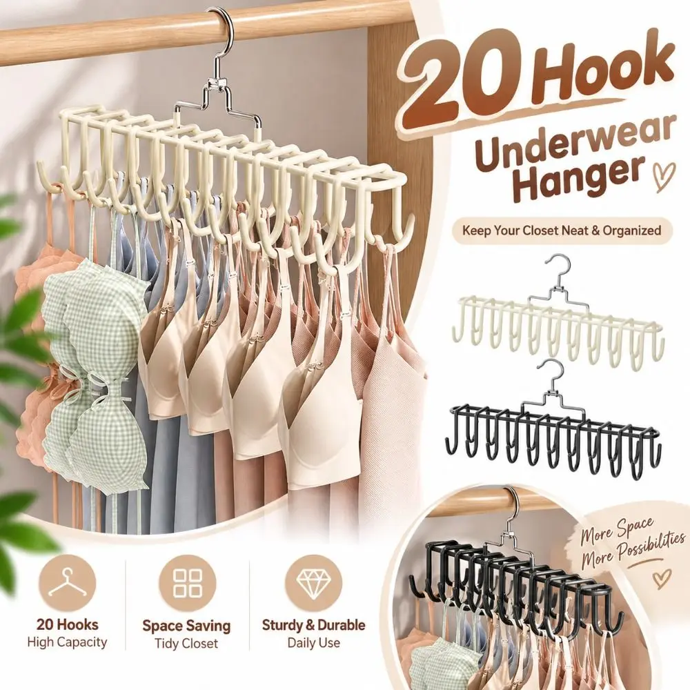 Gifts 20 Hook Underwear Hanger Multiple Hanging Suspender Hanger Portable Multifunctional Bag Storage Rack