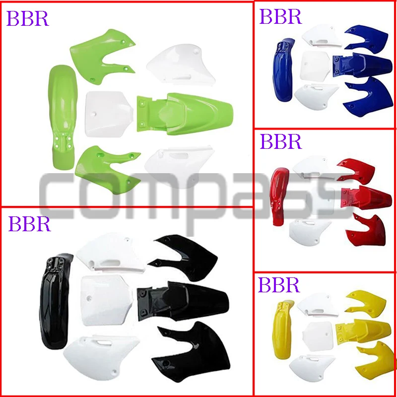 

Motorcycle Full Fairing Kits Plastic Body Cover Fenders Mudguard For Motorcross BBR Style KLX110 KLX 110 110-150cc Dirt Pit Bike