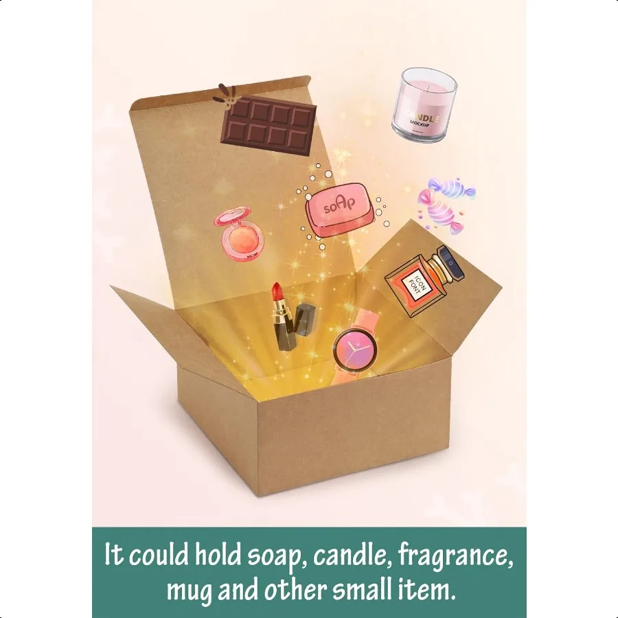 Cajas de regalo de 8x8x4 pulgadas, 12 Uds., Cajas de regalo de papel marrón con tapas para regalos, regalo de boda, caja de propuesta de dama de honor, parte de cumpleaños